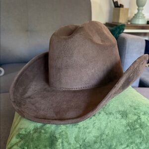 Windsor Chocolate Brown Faux Suede Cowboy Hat